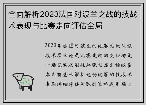 全面解析2023法国对波兰之战的技战术表现与比赛走向评估全局