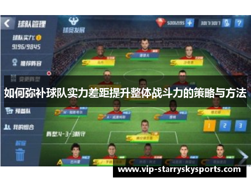如何弥补球队实力差距提升整体战斗力的策略与方法 如何弥补球队实力差距提升整体战斗力的策略与方法